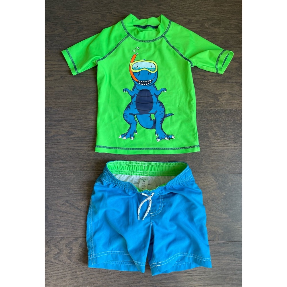 Carter's Dinosaur Rashguard Set - Size 3T - Preowned
